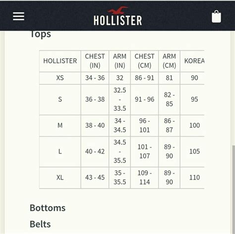 hollister size guide|hollister size chart for women.